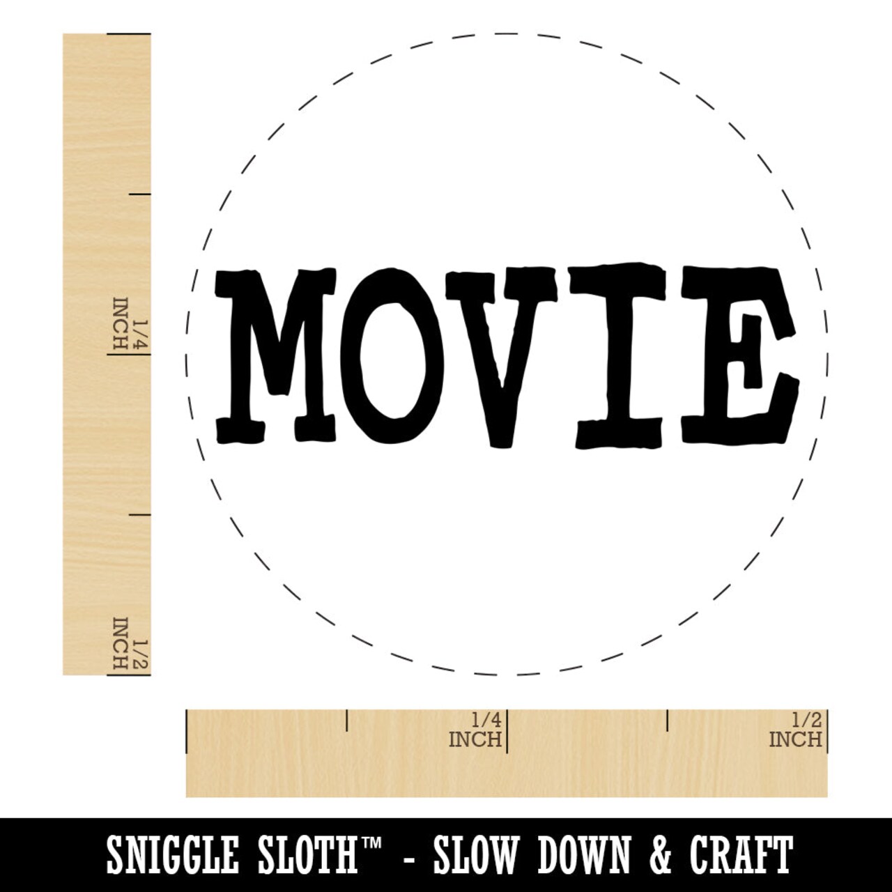 Movie Fun Text Self-Inking Rubber Stamp for Stamping Crafting Planners